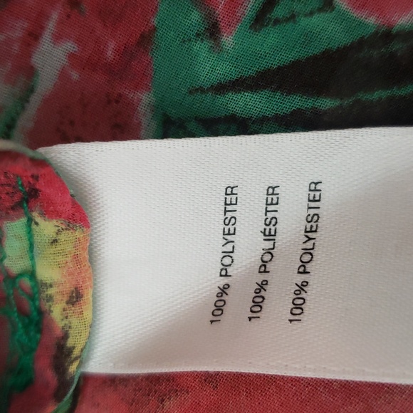 Chico's 3/4 Sleeve Top Semi Sheer Floral Print with Front Tie Waist Detail - Picture 11 of 12